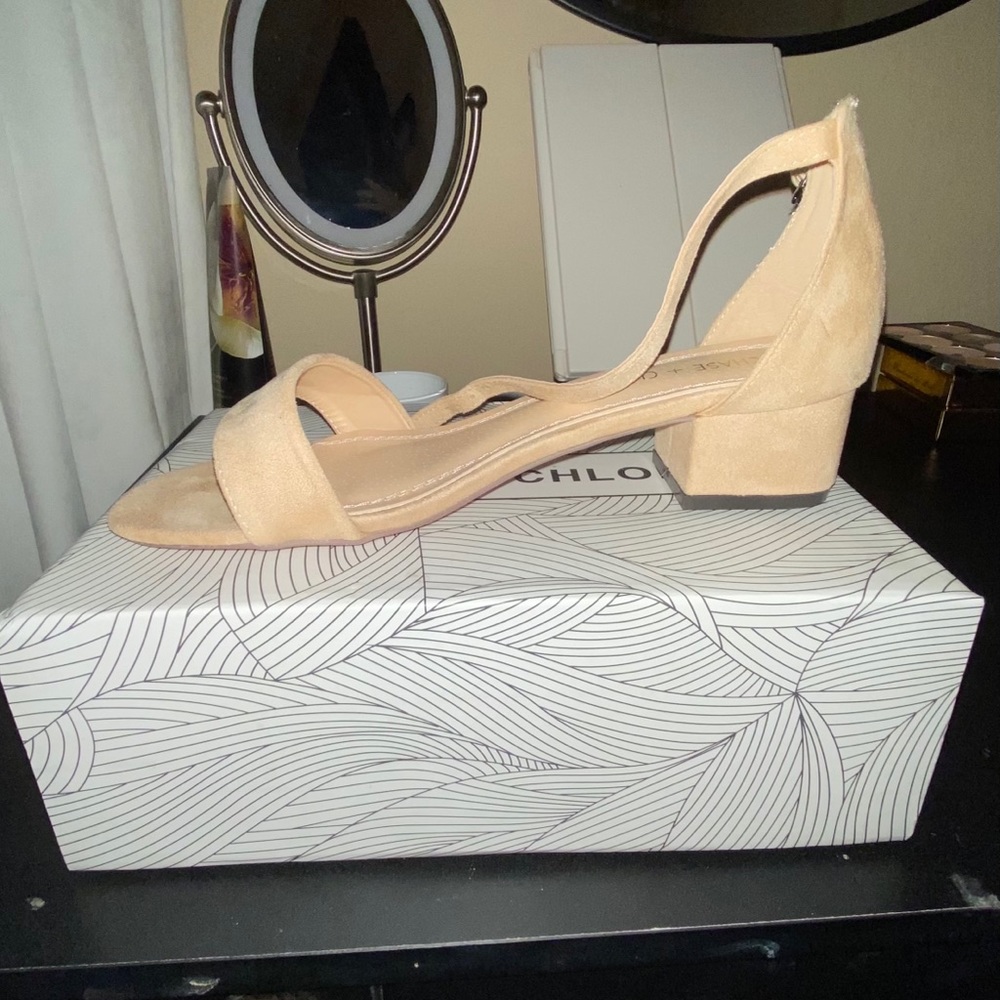 Faux suede heeled sandal